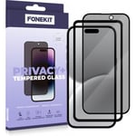 FoneKit Privacy+ Full Cover -skyddsglas, iPhone 16 / 15, svart