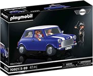 Playmobil 70921 Mini Cooper - Classic Cars - avec Deux Personnages en Tenue stylée So British des années 70, Un Policier Anglais en Uniforme, d'un Dalmatien et de la Voiture Iconique - Dès 5 Ans