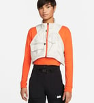 WOMENS NIKE NAOMI OSAKA VEST GILET SIZE L (DJ9790 072) BEIGE / ORANGE