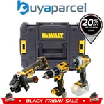 Dewalt DCK384 18v XR Brushless DCD796 Drill DCF887 DCG405 Grinder Bare + TSTAKs