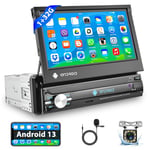 Podofo Autoradio 1 Din Carplay Android Auto avec 7 Pouces Écran Tactile de Voiture Bluetooth Main Libres avec WiFi,FM/RDS Radio, Lien Miroir, AUX+ Caméra de Recul