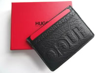 Genuine HUGO BOSS Black Leather CARDHOLDER Card Holder 50402993  IN BOX