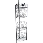 Décoshop26 - Etagère d'angle pliable design rustique support plantes hauteur 151 cm en métal noir 100003978