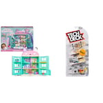 Gabby’s Dollhouse, Purrfect Dollhouse with 2 Toy Figures, 8 Furniture Pieces, 3 Accessories, 2 Deliveries and Sounds, Kids’ Toys for Ages 3 and above & Tech Deck 96mm Fingerboards 4-Pack (Styles Vary)