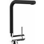 Robinet de Cuisine Mitigeur rabattable sous fenetre 60mm chrome robinet bec quartz noir pivotant 360 Vizio