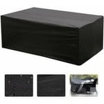 1 Pc Housse Salon De Jardin 213x132x74cm Exterieur Etanche Coupe-Vent Poussière Tissu 210d Oxford Noir Housses De Meubles Avec Boucle De Verrouillage Bâche De Protection Pour Table Chaise Mobilier