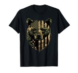 Camo USA Flag Bear Outdoors Military Hunting Camping Nature T-Shirt