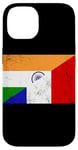 Coque pour iPhone 14 France Français Inde Drapeau ADN Mixte