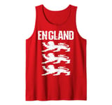 Three White Lions. Retro England Team Fan. Men, Women & Kids Tank Top