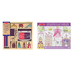 Melissa & Doug Princess Stamp Set | Arts & Crafts | Stamp Sets & Stencils | 4+ & Jumbo Colouring Pad - Princess & Fairy | Activity Pad | Coloring Pads | 3+ | Gift for Boy or Girl