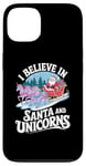 iPhone 13 I believe in Santa and unicorns funny Santa xmas pajamas Case