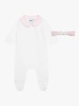 BOSS Baby Sleepsuit & Headband Set, Off White/Pink