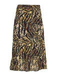 Gestuz Tasnimgz Skirt Ma19 Knälång Kjol Multi/mönstrad [Color: STRIPE YELLOW SNAKE ][Sex: Women ][Sizes: 34,36,40,42 ]