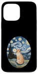 Coque pour iPhone 13 Pro Max Robe Nuit Étoilée et Robe Van Gogh Chat Orange Chat Roux