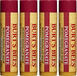 BURT'S BEES LIP BEESWAX LIP BALMS SET 4 MOISTURISING 100% NATURAL POMEGRANATE