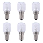 6x E14 Högtemperaturlampa 500 Grader 25w Halogen Bubbla Ugn Lampa E14 250v 25w Kvartslampa[hk]