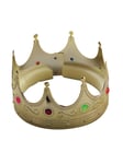 King Queen Crown With Jewels Adjustable Adults Fancy Dress Royal Accessory