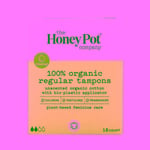 Organic Regular Tampons Plastic Applicator Unscented 18 Count By The Honey Pot