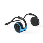 Meilleures Ventes Écouteurs Sans Fil Bluetooth Casque HIFI Sport Écouteur Casque Étanche Support Carte TF Radio FM Lecteur MP3-Bleu