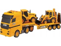 Promo Auto Vehicle Jcb Heavy Load Transporter Tow Truck With 2 Cars Teamsterz 1416416 P3 / 76X31x18cm