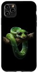 Coque pour iPhone 11 Pro Max Amoureux Drôles De Python D'arbre Vert, Serpents, Reptiles