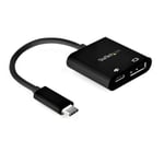 startech     usb c to displayport adapter power delivery - 8k 30hz - hbr3 noir      noir Noir