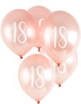 18 År - 5 stk Glossy Rosegull Ballonger 30 cm