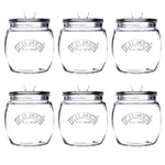 6pcs Kilner 850ml Glass Push Top Tea Coffee Sugar Airtight Storage Canister Jar