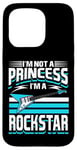 Coque pour iPhone 15 Pro Je ne suis pas une princesse, je suis une rockstar, guitariste Rock n Roll