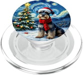 Miniature Schnauzer Starry Night Christmas Van Gogh Dog PopSockets PopGrip pour MagSafe