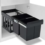 vidaXL Kitchen Cupboard Pull-out Dustbin Soft-Close 36 L