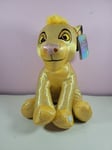 Disney 100 Lion King Simba Gold Glittery Soft Plush Toy With Sounds 12 inch.