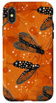 Coque pour iPhone X/XS Orange Abstrait Polka Dots Fly Fishing Apparel with Black