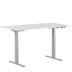 Höj och sänkbart skrivbord, digital display, grått stativ, vit bordsskiva 180x80 cm