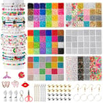 zenmag Friendship Bracelet Making Kit - 16000 pcs with 48 Colors (2/3/4mm) Glass Seed Beads for Bracelet Making,24 Colors Clay Bead, 7 Styles Letter Bead (A-Z), Variety of Charms,Jewellery Making Kit