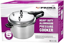 Prima Heavy Duty Aluminium Pressure Cooker for Home Kitchen & Catering 5 Litre