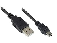 Kabelmeister – Blindage par Film et par Tresse, Fil de cuivre (OFC) USB 2.0 - Stecker A an Mini B Noir - 5 m.