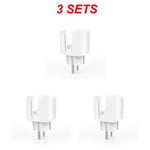 Prise intelligente WiFi avec surveillance de l'alimentation,fonction de synchronisation,commande vocale,Alexa,Google Home,Alice,UE,20A - Type 3pcs