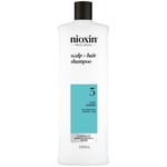 NIOXIN Scalp and Hair Thickening System 3 Shampoo for Coloured Dry and Damaged Hair with Light Thinning 1L