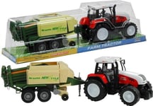 Leantoys Stor Traktor Med Henger Landbruksmaskin 65 Cm