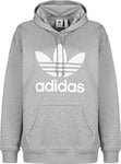 adidas Trefoil Sweat À Capuche Femme, Bruyère Gris Moyen/Blanc, 54