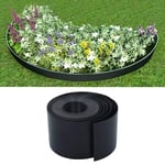 vidaXL Garden Edging 15cm PE Garden Border Roll Lawn Edge Grass Edge Plastic Lawn Garden and Flower Bed Edging and Landscape Border Black 10m