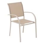 Fauteuil de jardin Piazza aluminium et polyester lin/argile H.87 cm