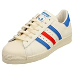 adidas Superstar 82 Mens White Blue Red Fashion Trainers - 8 UK
