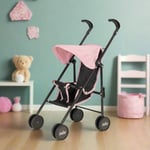 Childrens Dolls Joie Pushchair Pink Black Baby Doll Buggy Stroller Pram For Kids