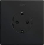 SIMON - Kit prise murale plate et fine, adaptée pour l'intérieur, facile à installer, avec cadre, couvercle et mécanisme Noir 270 250 V 16 A