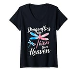 Womens Dragonfly Dragonflies Are Kisses From Heaven V-Neck T-Shirt