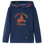 Sweatshirt À Capuche Pour Enfants Mélange Bleu Marine Et Orange 116