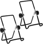 2 Pièces Support Tablette Réglable iPad Stand Pliable Portable Support Telephone Bureau Dock pour iPad, iPad Pro, Air, Samsung, Kindle Fire, Switch, Support de Cadre Photo(Grand Noir)