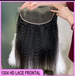 22INCH 13X6 WIDER HD LACE FRONTAL BRAZILIAN VIRGIN HUMAN HAIR KINKY STRAIGHT 90g